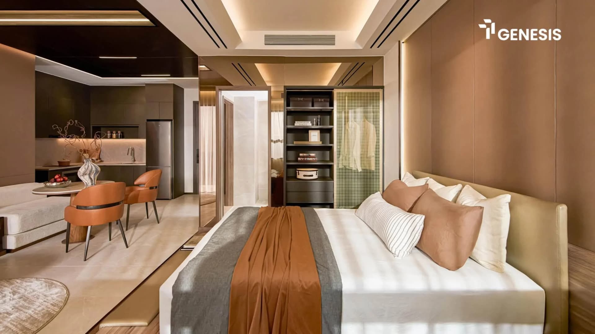 Phòng ngủ liên thông bếp — bố trí linh hoạt cho căn hộ nhỏ